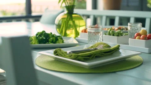 Healthy Food on table Stock Footage 94123448