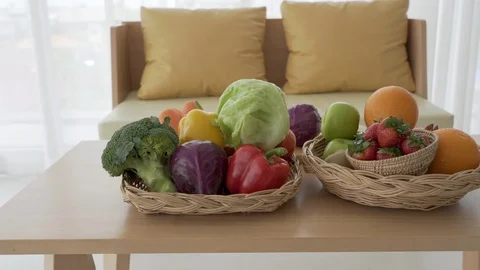 Healthy food on the table Stock Footage 116380280