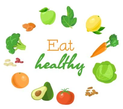 Healthy food. Vector Stock Illustration