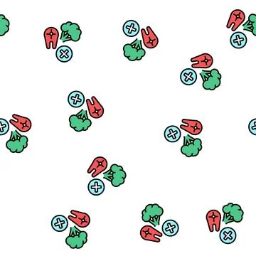 Healthy food vector seamless pattern Stock Illustration