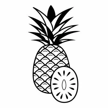 Healthy Fresh Pineapple Flat Design Stock Illustration