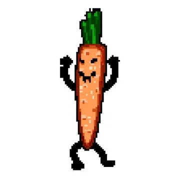 Healthy fruit vegetable character pixel art vector illustration Stock Illustration
