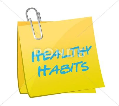 Healthy habits post illustration design Stock Illustration