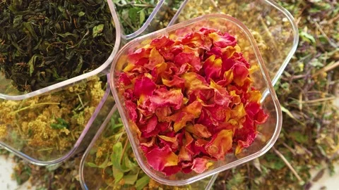 Healthy healing herbs for tea Stock Footage 137032060