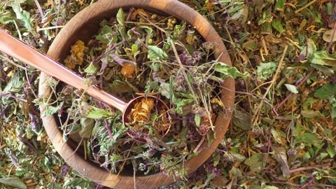 Healthy healing herbs for tea Video stock 137032440