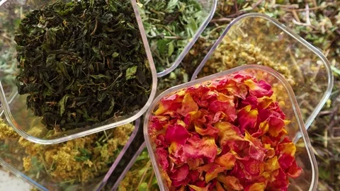 Healthy healing herbs for tea Stock-Footage 137044150
