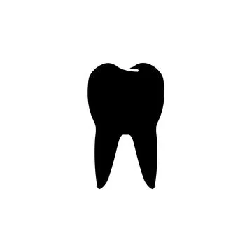 Healthy Human Tooth, Stomatology Solid Flat Vector Icon Isolated on White Bac Stock Illustration