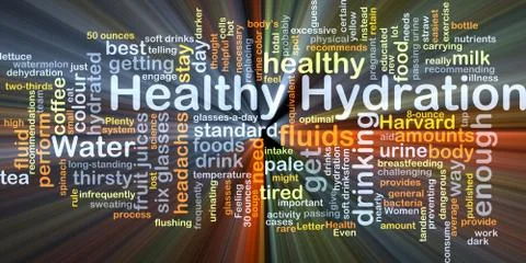 Healthy hydration background concept glowing Illustrazione stock