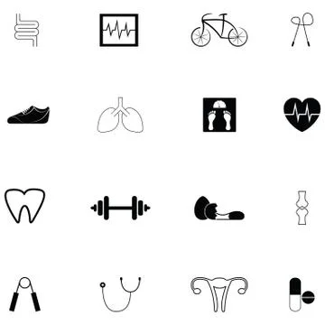 Healthy icon set Stock Illustration