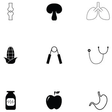 Healthy icon set Illustrazione stock
