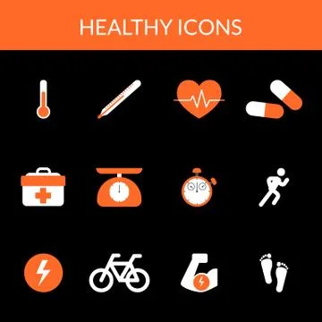 Healthy icons Stock-Illustration