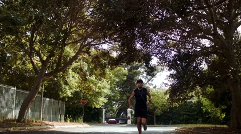 Healthy jogging man Stock Footage 53085057