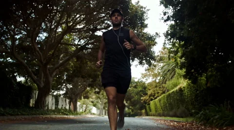 Healthy jogging man Stock Footage 53085083