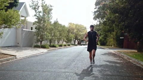 Healthy jogging man Stock Footage 53085107
