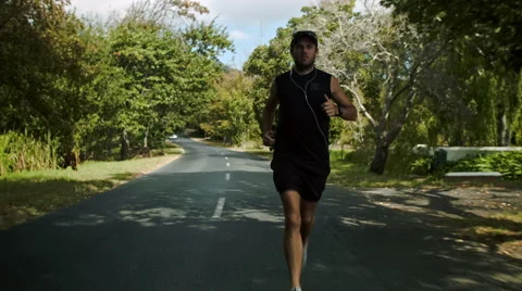 Healthy jogging man Stock Footage 53085141