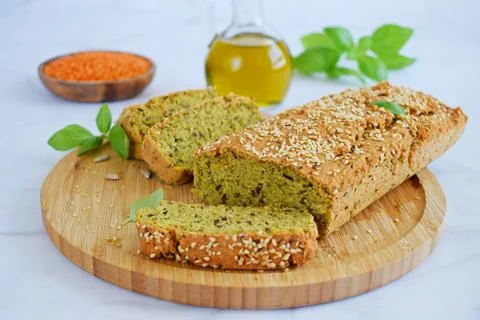 Healthy lentil quinoa and flax seed bread - Homemade Gluten Free Bread Stock Photos