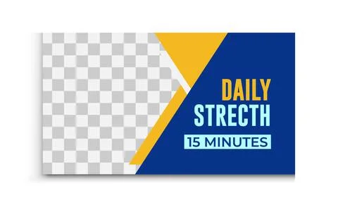 Healthy life training tips eye-catching YouTube thumbnail design Template Stock Illustration