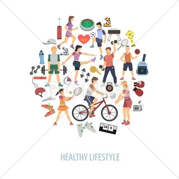 Healthy Lifestyle Concept Stock Illustration