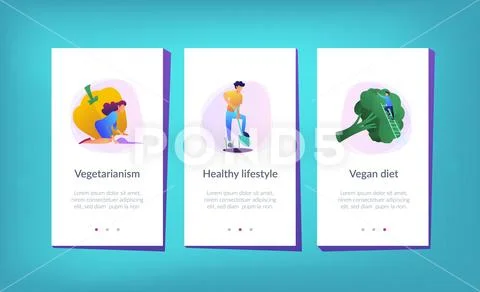 Healthy lifestyle UI UX app interface template. Stock Illustrationen