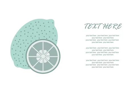 Healthy lime with a slice in a cut on an isolated background below the text. Illustrazione stock