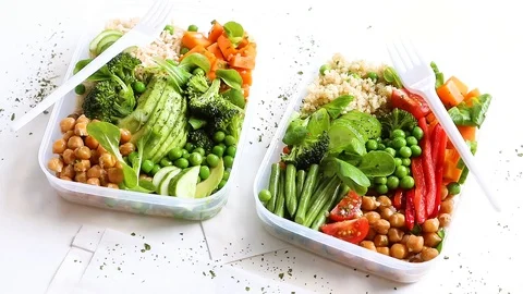 Healthy lunch box Stock Footage 111254852