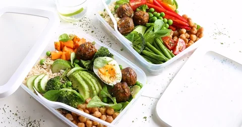 Healthy lunch box Stock Footage 111280659