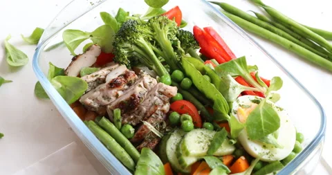 Healthy lunch boxes. View from above Stock Footage 217425042
