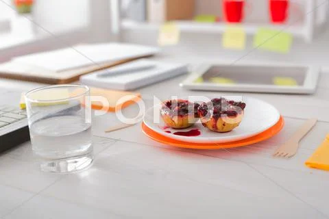 Healthy lunch in office, diet food concept Stock Photos