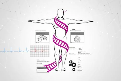 Healthy man concept Illustrazione stock