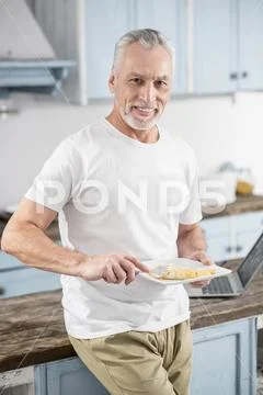 Healthy man going to enjoy his meal Stock Photos