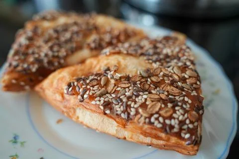 Healthy Multigrain Bread Roll for Breakfast Stock Photos