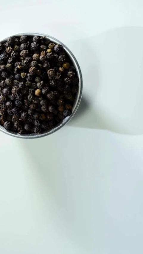 Healthy Pepper Spices Contained Within A Silver Dish Stock Footage 331763727