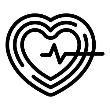 Healthy pulse icon outline vector. Human heart beat イラスト素材
