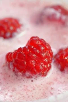 Healthy raspberry smoothie Stock Photos