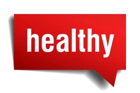 Healthy red 3d speech bubble Illustrazione stock
