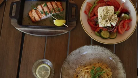Healthy restaurant meal Stock Footage 337848740
