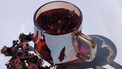 Healthy Rosella Tea and Its Benefits Vídeos de archivo 333656808