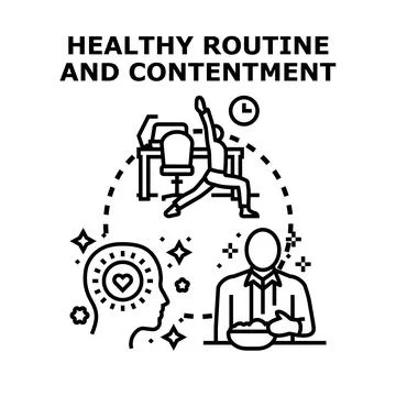 Healthy routine creating person contentment and wellness Ilustración de archivo