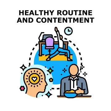 Healthy routine creating person contentment and wellness Ilustración de archivo