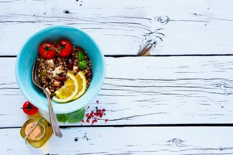 Healthy salad with quionoa Stock Photos