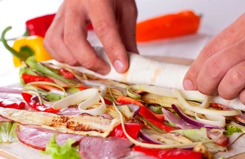 Healthy Salad Tortilla wraps Foto stock