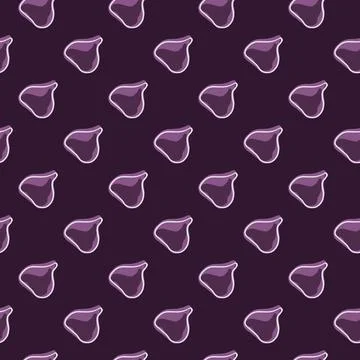 Healthy seamless pattern with contoured fig ornament. Doodle vegeterian print Stock Illustration