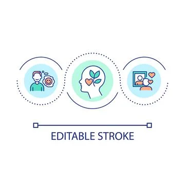 Healthy self esteem loop concept icon Stock Illustration