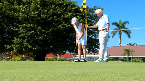 Healthy Seniors Enjoying Golf Stock Footage