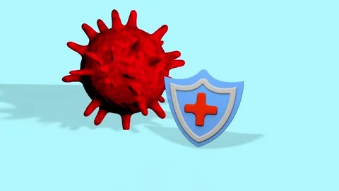 Healthy shield reflect bacteria or virus attack. Shield protection. Healthcare Stock Footage 244373544