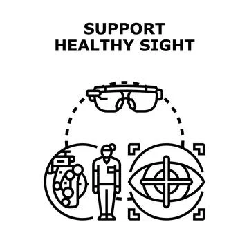 Healthy sight support concept, eye care and vision improvement Stock Illustration
