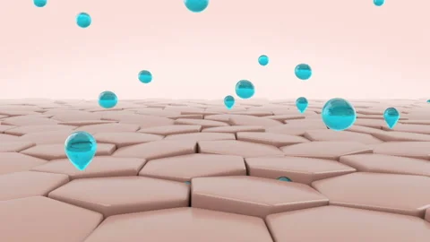 Healthy skin turns into dry skin. Water evaporates from the skin. 3d render Stock Footage