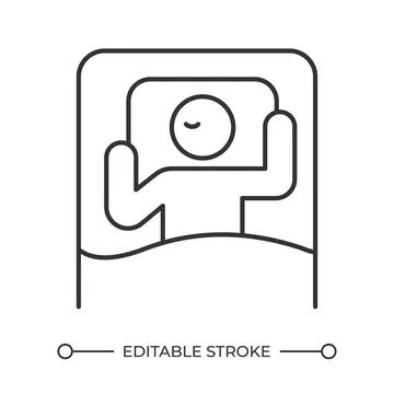 Healthy sleep hygiene routine line icon Stock Illustration