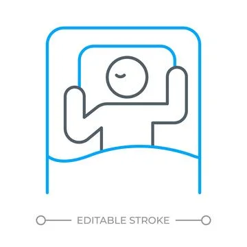Healthy sleep hygiene routine two color line icon Stock Illustration