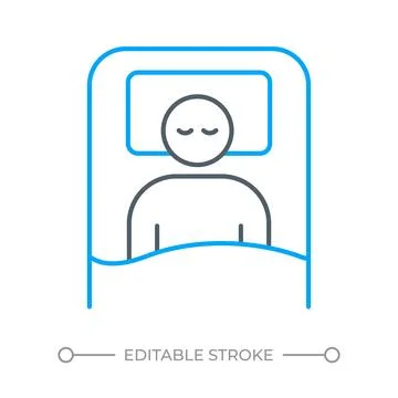 Healthy sleep hygiene routine two color line icon Stock Illustration